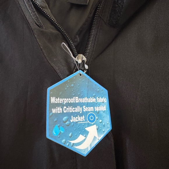 Swiss Alps Kids Large (12-14) Waterproof Windbreaker Black Jacket - Picture 4 of 5